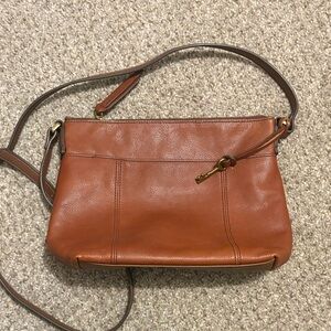 Fossil Tan Leather Crossbody Bag
